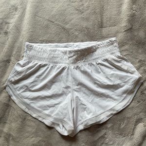 LULULEMON white running shorts